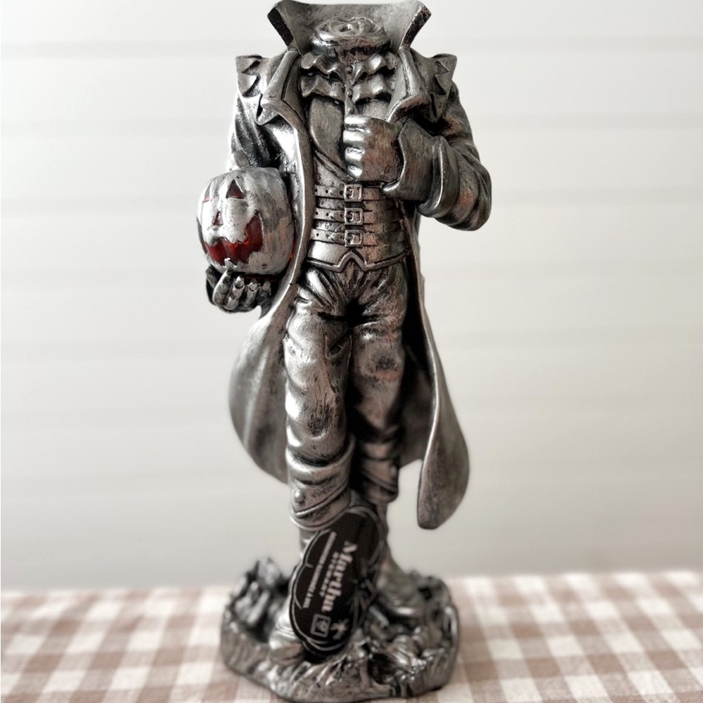 Martha Stewart Silver Headless Horseman Statue Figurine